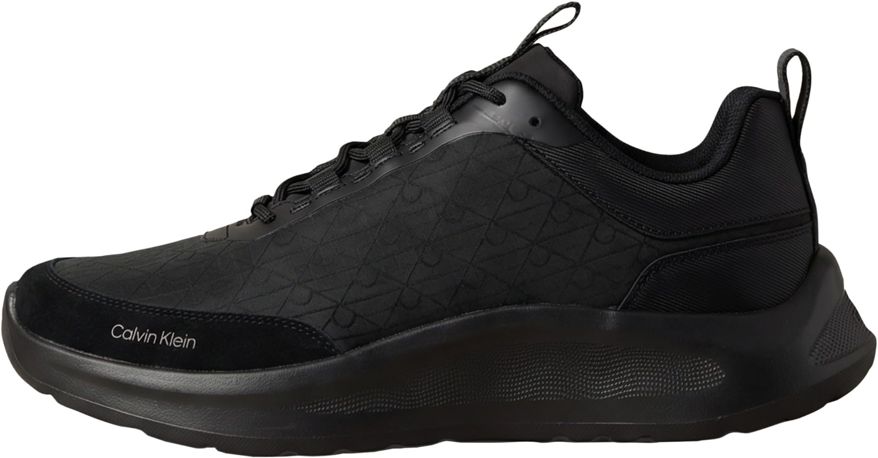 Calvin Klein Men's Light Eva Runn Laceup AOP HM0HM02343 Low Top, Black (Triple Black), 9