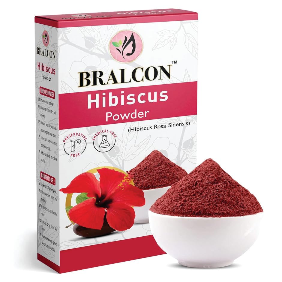 Image of BRALCON Natural Amla, Reetha, Shikakai, Bhringraj, Hibiscus Powder Combo 500g (100g x 5 Pack) Hair Conditioner for Hair & Skin Care