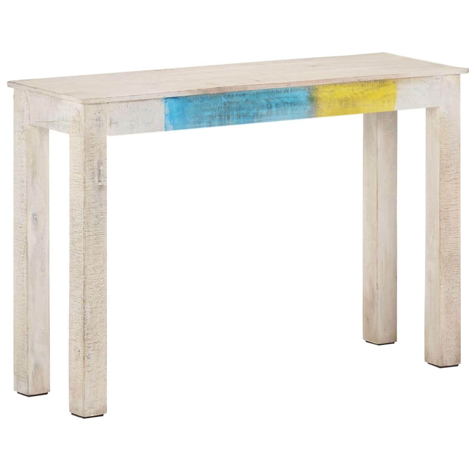 Homgoday Tavolo Consolle Bianco 115x35x77 cm in Legno di Mango Grezzo, Tavolino da Salotto, Tavolinetto da Soggiorno, Tavolo per Ufficio Camera da Letto Giardino