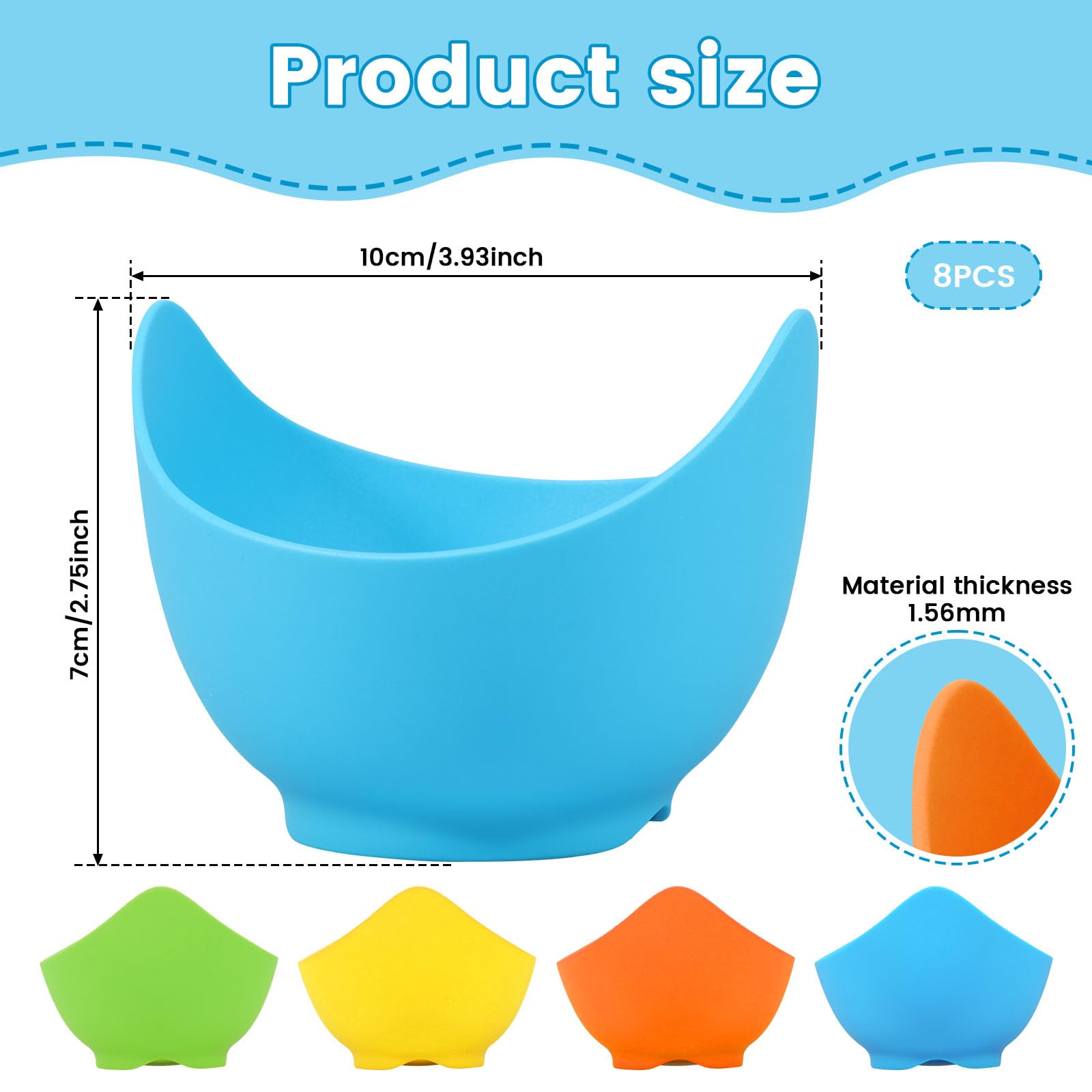 8Pcs Silicone Egg Poacher, Poached Egg Cooker with Ring Standers, Nonstick Egg Poaching Cups Poached Egg for Stovetop Air Fryer Cooking Accessories