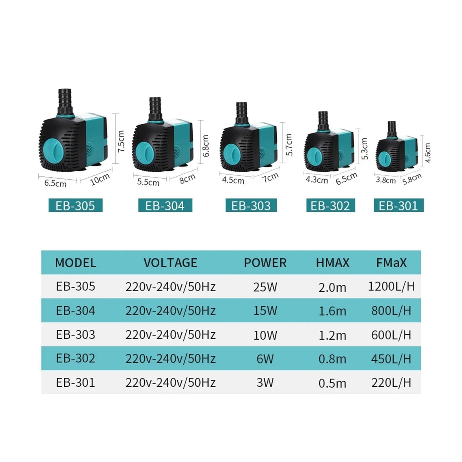 60/50/35/25/15/10/6/3W Bomba Sumergible ultrasilenciosa for Fuente de Agua Filtro Estanque de Peces Tanque de Acuario 220V-240V