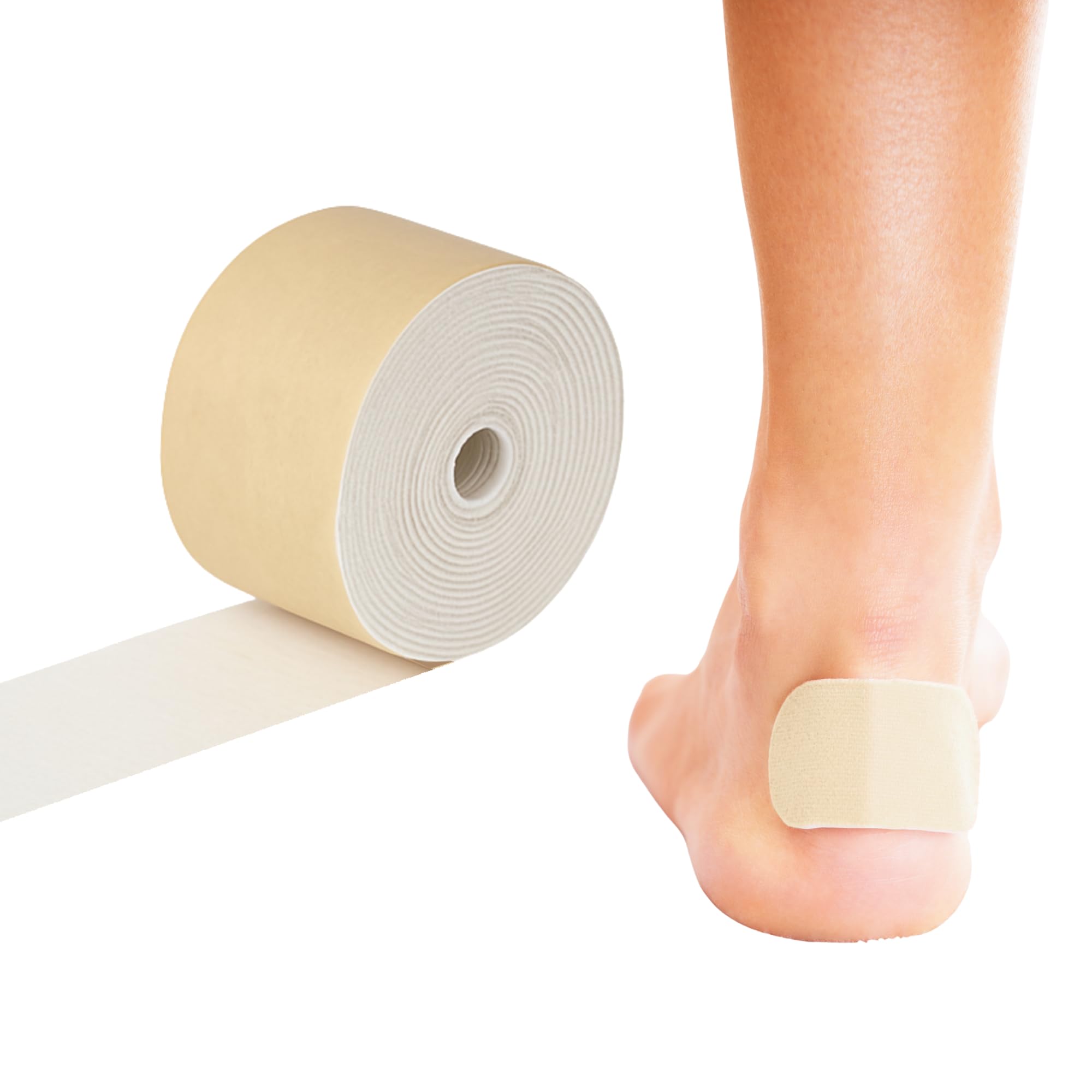 Rolyan Non-Latex Moleskin Roll, 1" x 5 yards, Beige, Padding with Paper Backed Adhesive, Cut to Fit for Splints, Braces, and Casts, Soft Flexible Tape for Blister Prevention &amp; Skin Protection