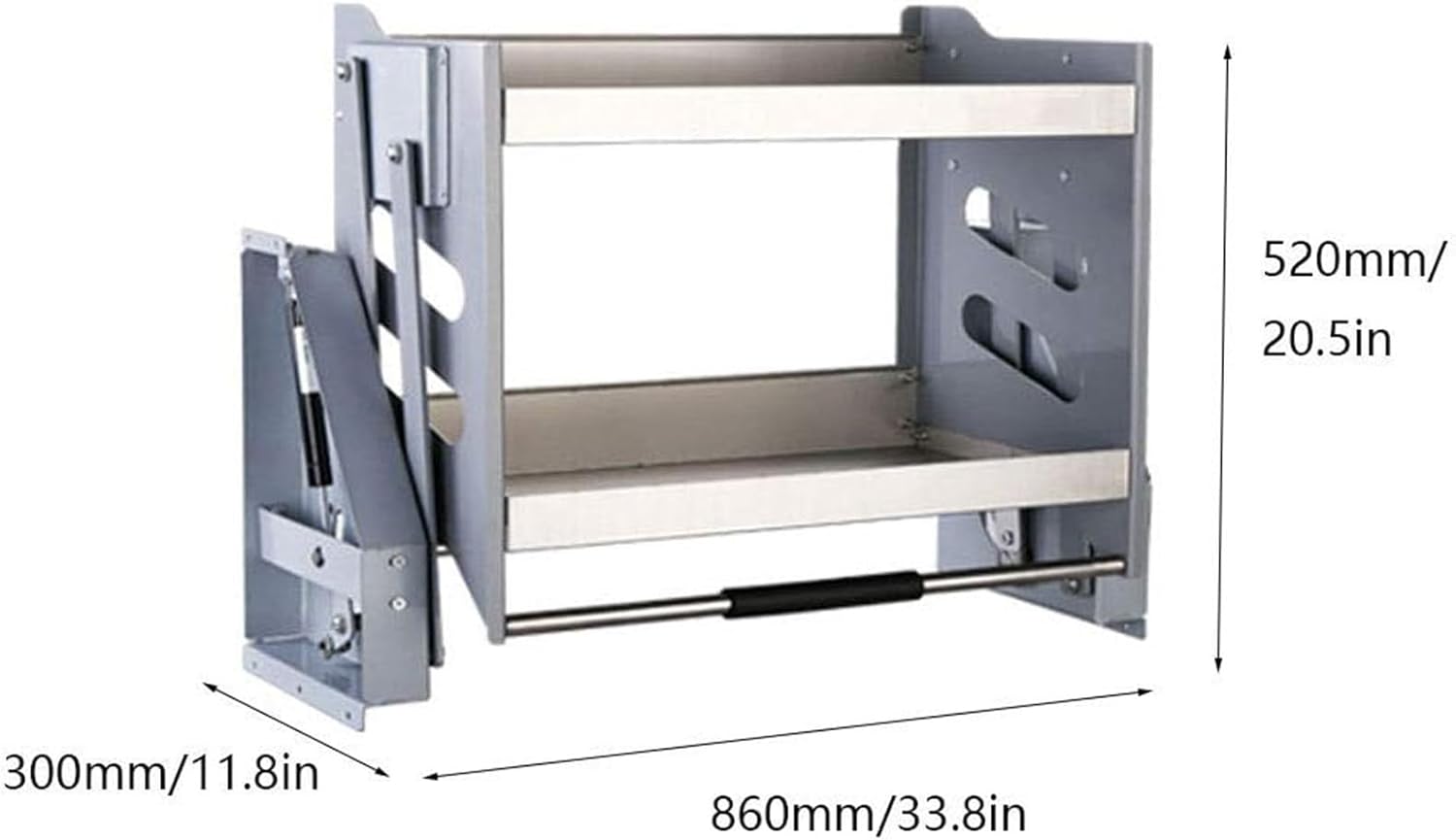2 Tier Pull Down Kitchen Shelf,Home Wall Cabinet Storage Lifting Basket,30kg Weight-Bearing Stainless Steel Storage Rack (86x30x52cm)