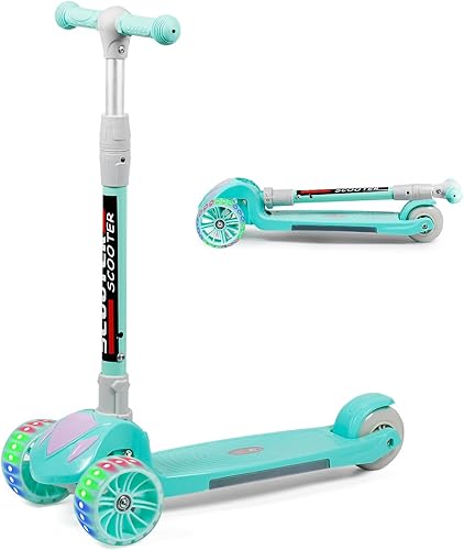 Miniatura 1 de Patinete para niños, manubrio de altura ajustable plegable, adecuado para niños y niñas de 3 a 8 años de edad