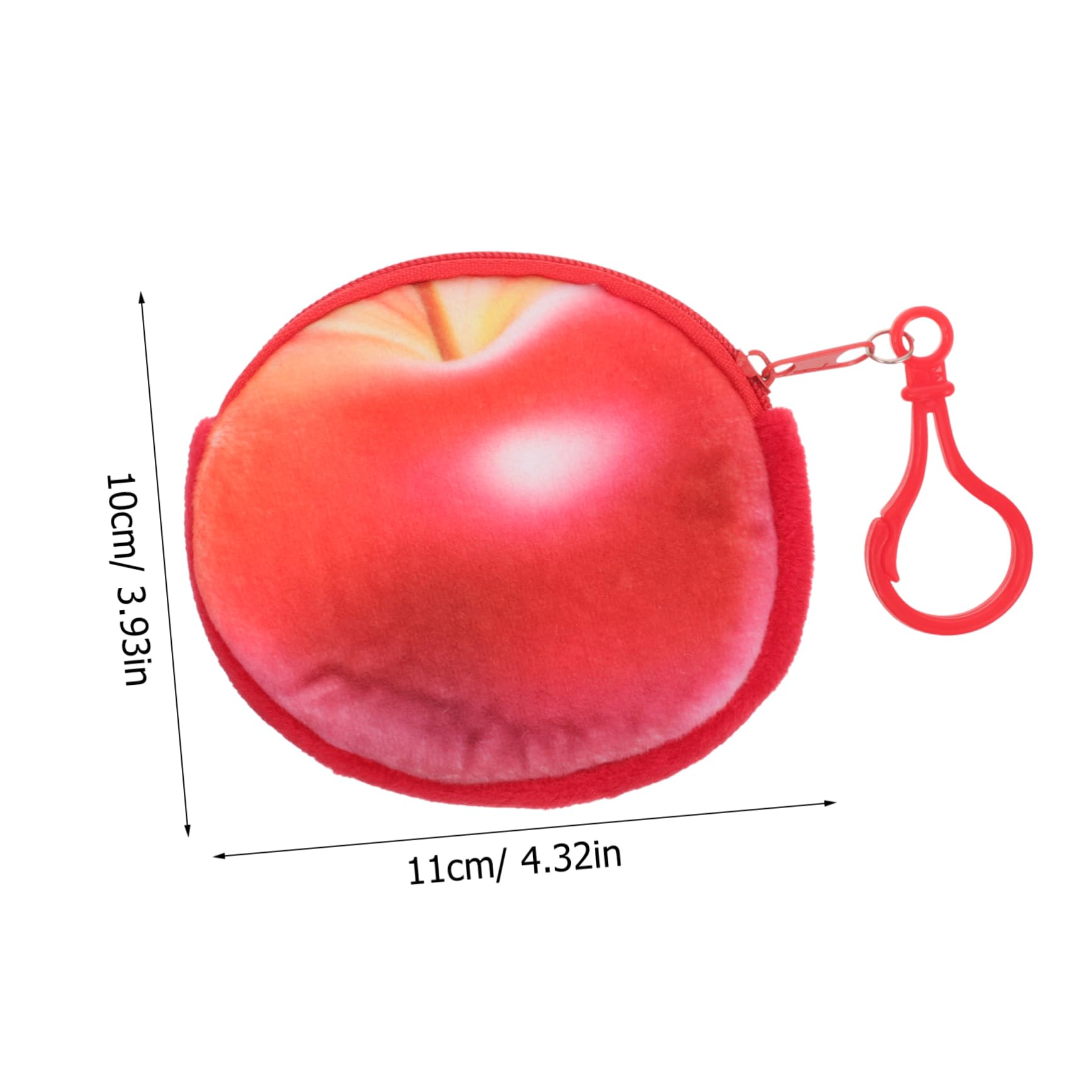 WOFASHPURET Red Mini Coin Purse Cartoon Pouch for Women Girls Plush Fuzzy Zipper Wallet Keych