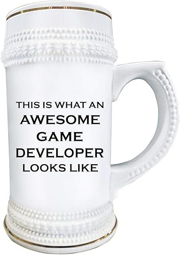 Miniatura 2 de Cute Gifts Idea for Awesome Game Developer Designer Beer Stein Mug 22oz Ceramic Novelty Drinkware - Video Gaming Design Dev Team Development Funny