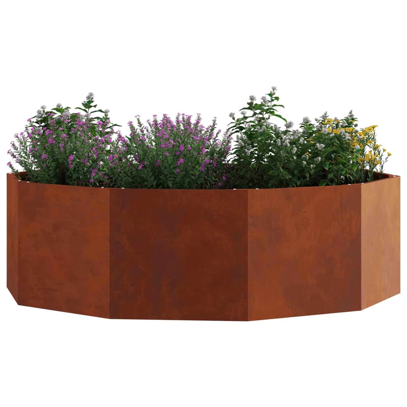 Fioriera rotonda in acciaio, 120 x 120 x 35 cm, per esterni, resistente e facile da pulire, per terrazza o balcone