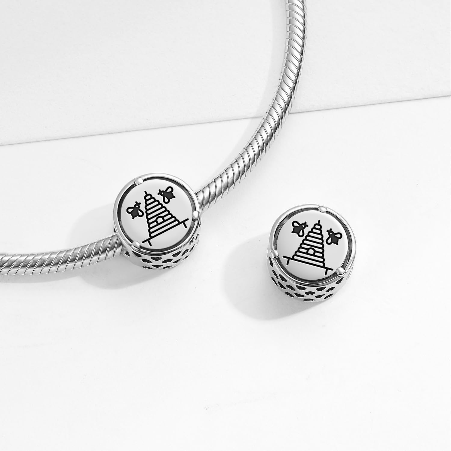 925 Sterling Silver Freemasonry The Beehive Charms for Bracelets & Necklaces Pendants Beads Jewelry Fit Pan Bracelet Charm Ethnic Cultural Symbols Gifts for Women