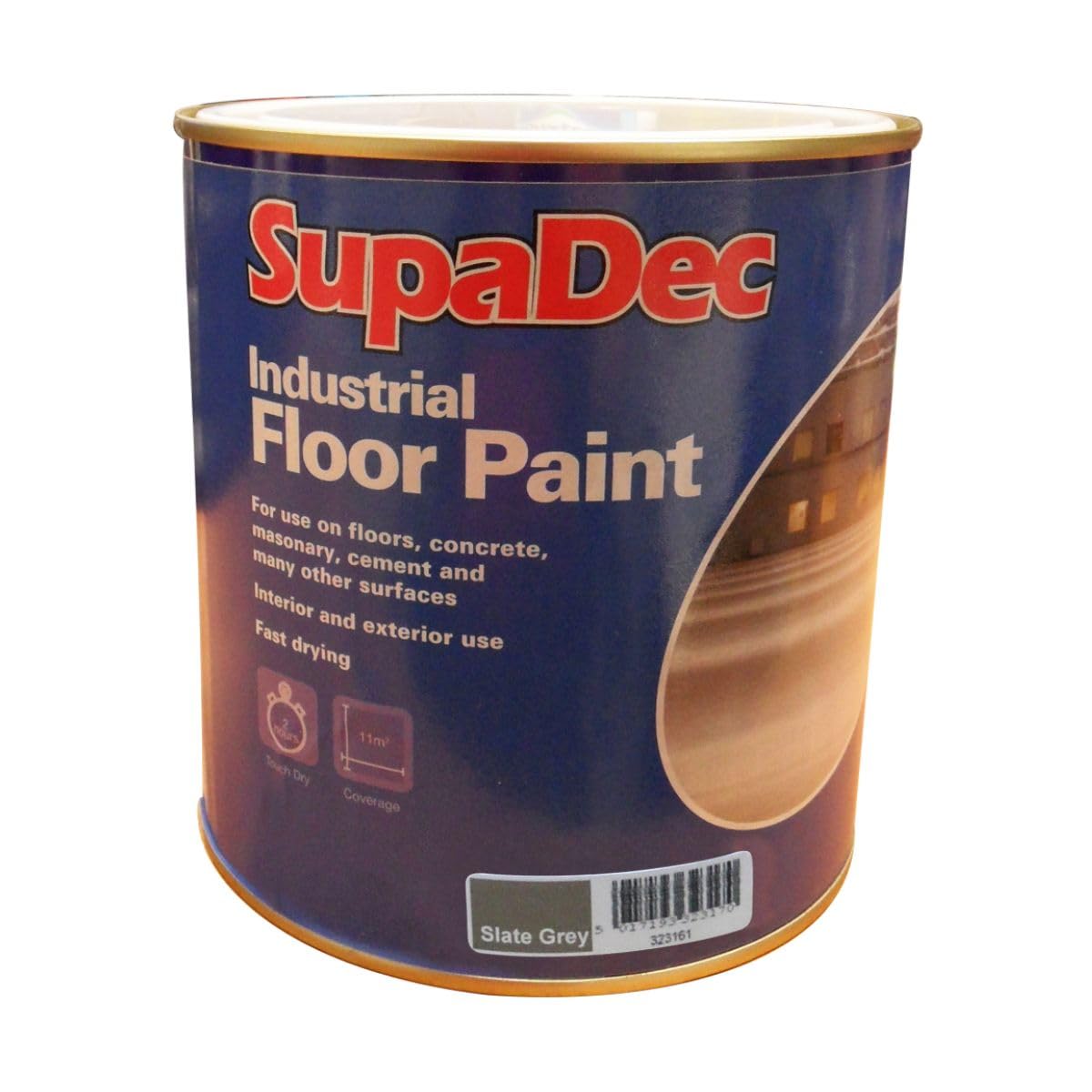 Supadec Slate Grey Industrial Floor Paint 1L – | Premium Hard-Wearing Floors Coating | For Concrete – Masonry – Cement & More | Interior & Exterior Use | Fast Drying Durable Floor Paint