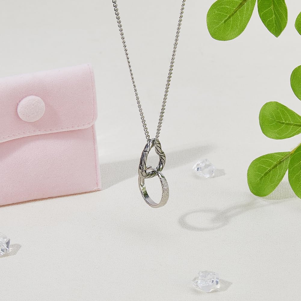 Ring Holder Necklace Stainless Steel Ring Keeper Necklaces Saver Chain Wedding Engagement Jewelry Birthday Valentine's Day Gifts for Wife Nurse Ladies - Image 5