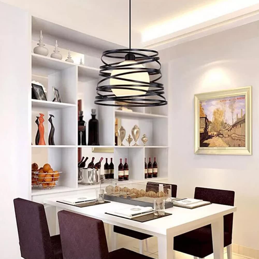 Suspension de style fer à plafonnier simple lustre E27 salon et salle à manger