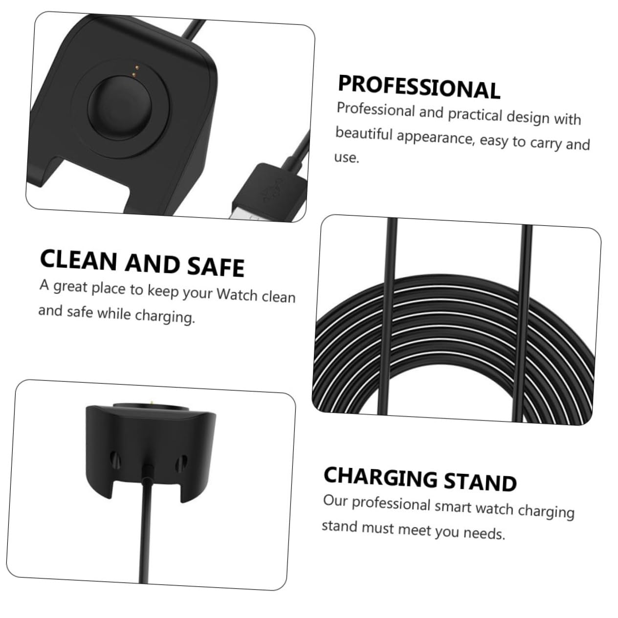 Housoutil 3pièces Chargeur USB pour Montre Connectée Gen Et Gen Station De Charge Pratique Et Compacte Design Élégant Et Sécurisée Compatible avec Dispositifs USB