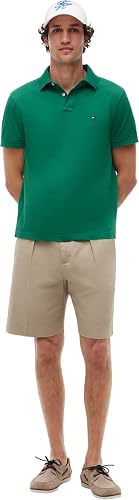 Tommy Hilfiger Men’s Short Sleeve Regular Fit Polo Shirt with Button Placket, Green (Nouveau Green), L - 5