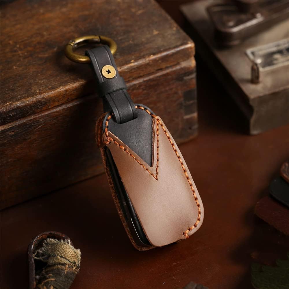 Handmade Leather Key Fob Case Cover Protector Shell Compatible for Audi A1 A3 A4 A5 A6 Q2 Q3 Q7 TT S3 R8