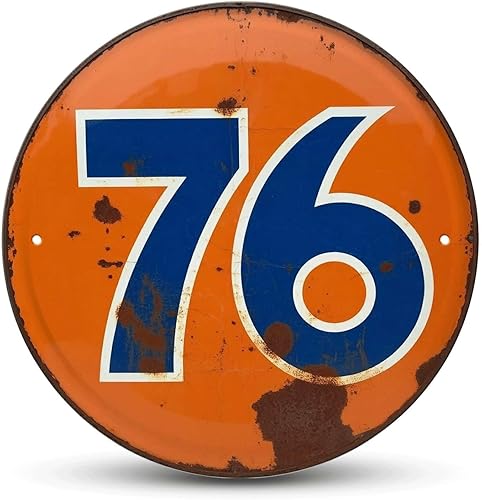 Letrero de lata con el número 76, letrero de metal vintage para gasolinera, decoración estética de habitación para el hogar, dormitorio, bar,