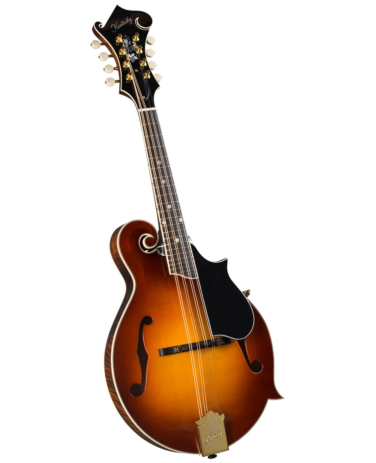 Kentucky Artist F-Model Mandolin KM-855 – Vintage Amberburst, Solid German Spruce Top, Flamed Alpine Maple Back & Sides, Ebony Fingerboard, Smooth Playability