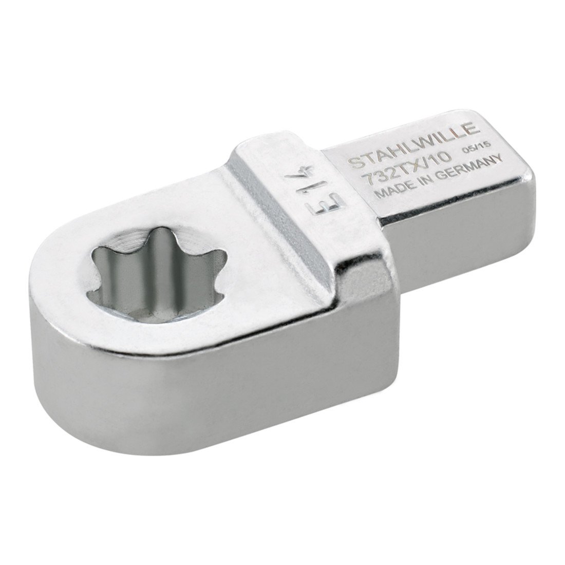 Stahlwille 58291012 E12 Torx Insert Tool, 9mm x 12mm Mount, Securely Fixes to Torque Wrench with Security Pin, Nickel with Chrome Plating, Durable & Chip Resistant, Made in Germany