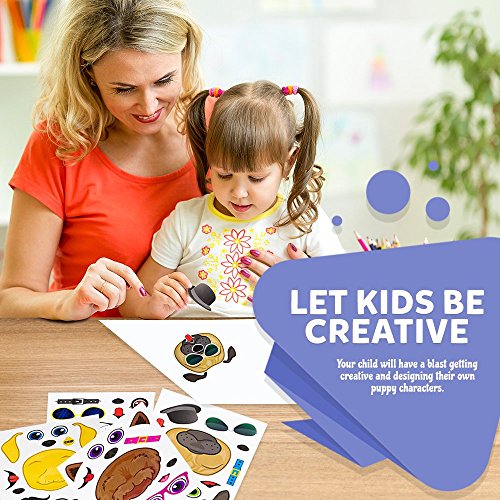 24 Make A Dog Stickers For Kids - Great For Birthday Party Favors - Fun Craft Project For Children 3+ - Let Your Kids Get Creative & Design Their Favorite Puppy Stickers #TOP5