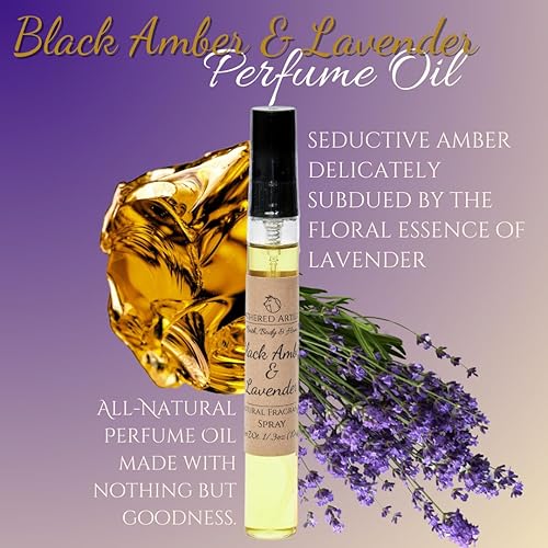 Miniatura 3 de Black Amber & Lavender - Alcohol Free Unisex Oil Perfume by Lathered Artisan - Naturally Scented, Nourishing, and Uniquely Handcrafted (Black Amber