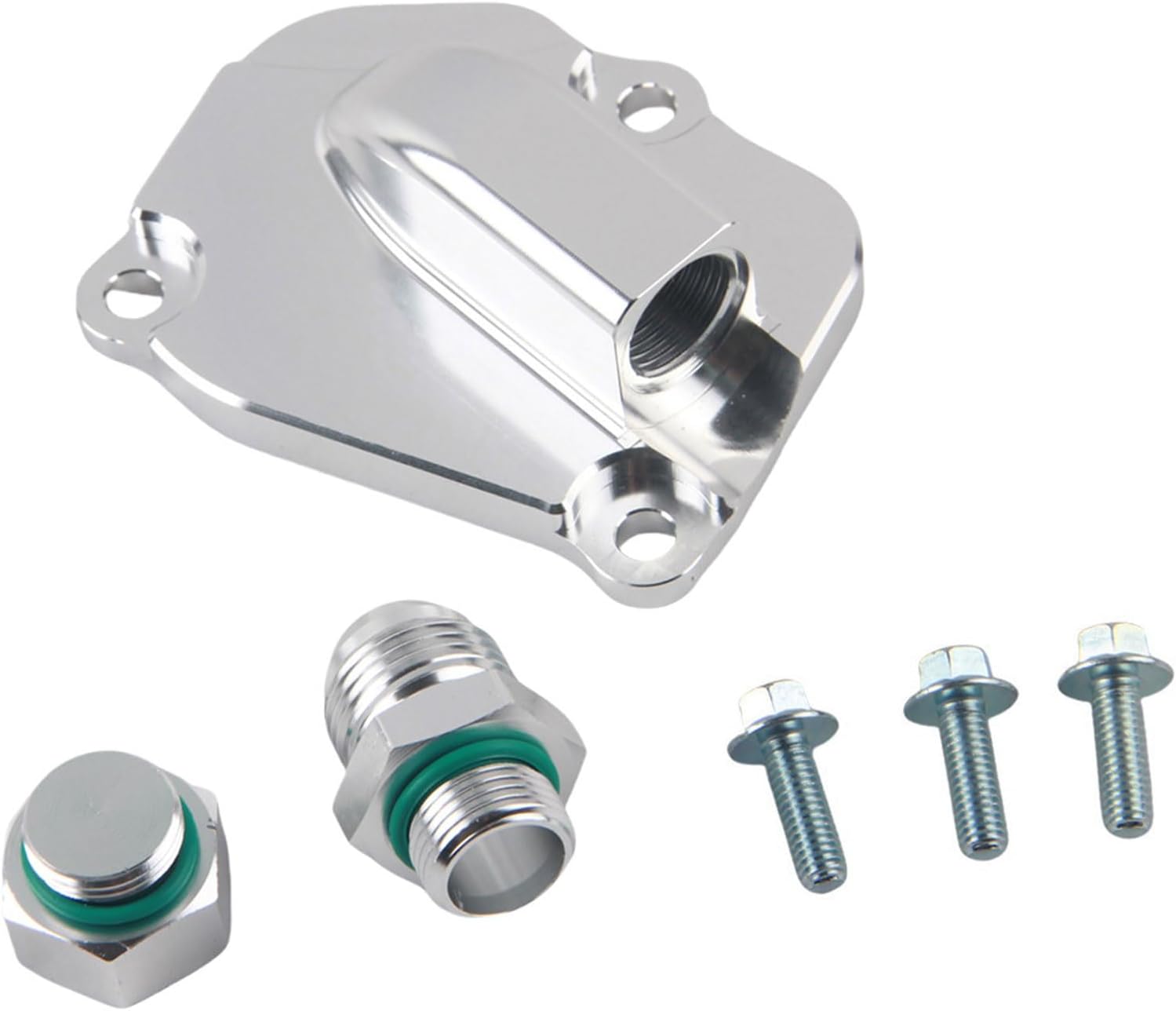 Timing Chain Tensioner Oil Return Plate AN10 for Honda Acura K20 K20A K20Z K24 K24A K-Series Engines, Turbo Oil Drain Cover, Billet Aluminum No-Drill Return Solution