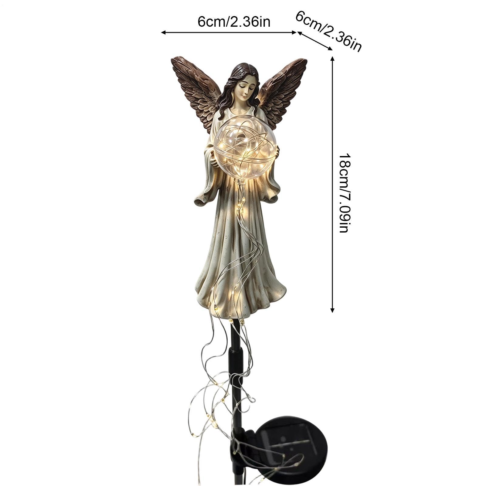 Luce Solare Angelo Da Giardino Statua Angelo Cascata Picchetto Memoriale