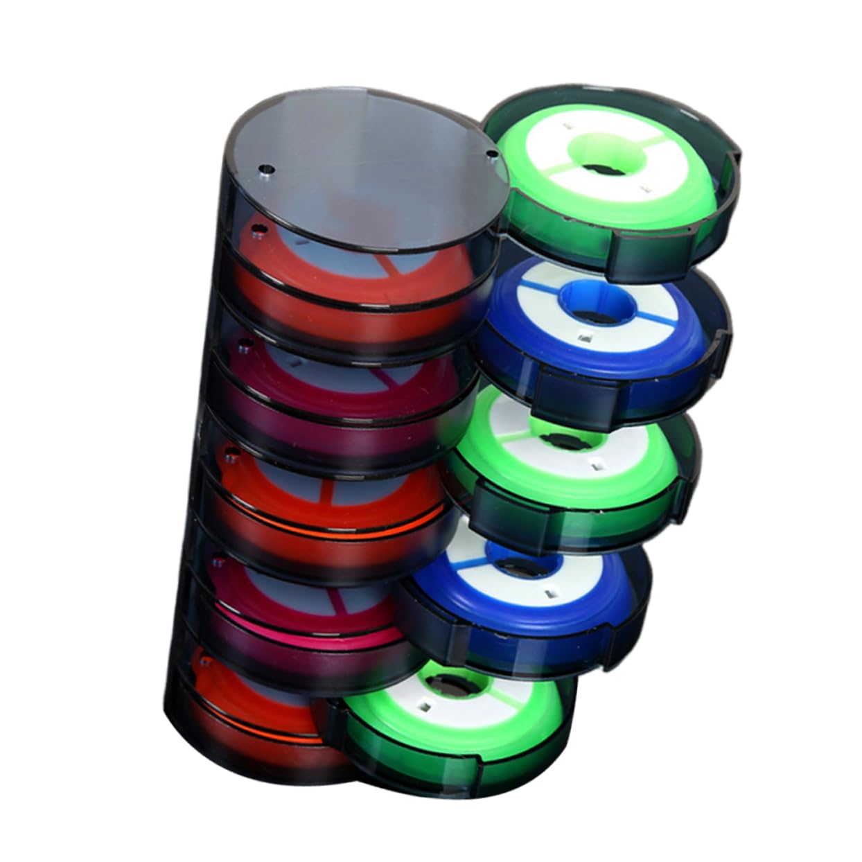 POPETPOP 10PCS Large Silicone Fishing Line Bobbins Multi Purpose Rainbow Rotary Spools for Easy Rig Storage Lightweight Fishing Gear Accessories Color Random Random Color