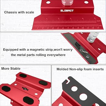 Estación De Reparación Ajustable Para Coches RC 1/8 Y 1/10 – Altura 80-136 Mm, Base De Aluminio