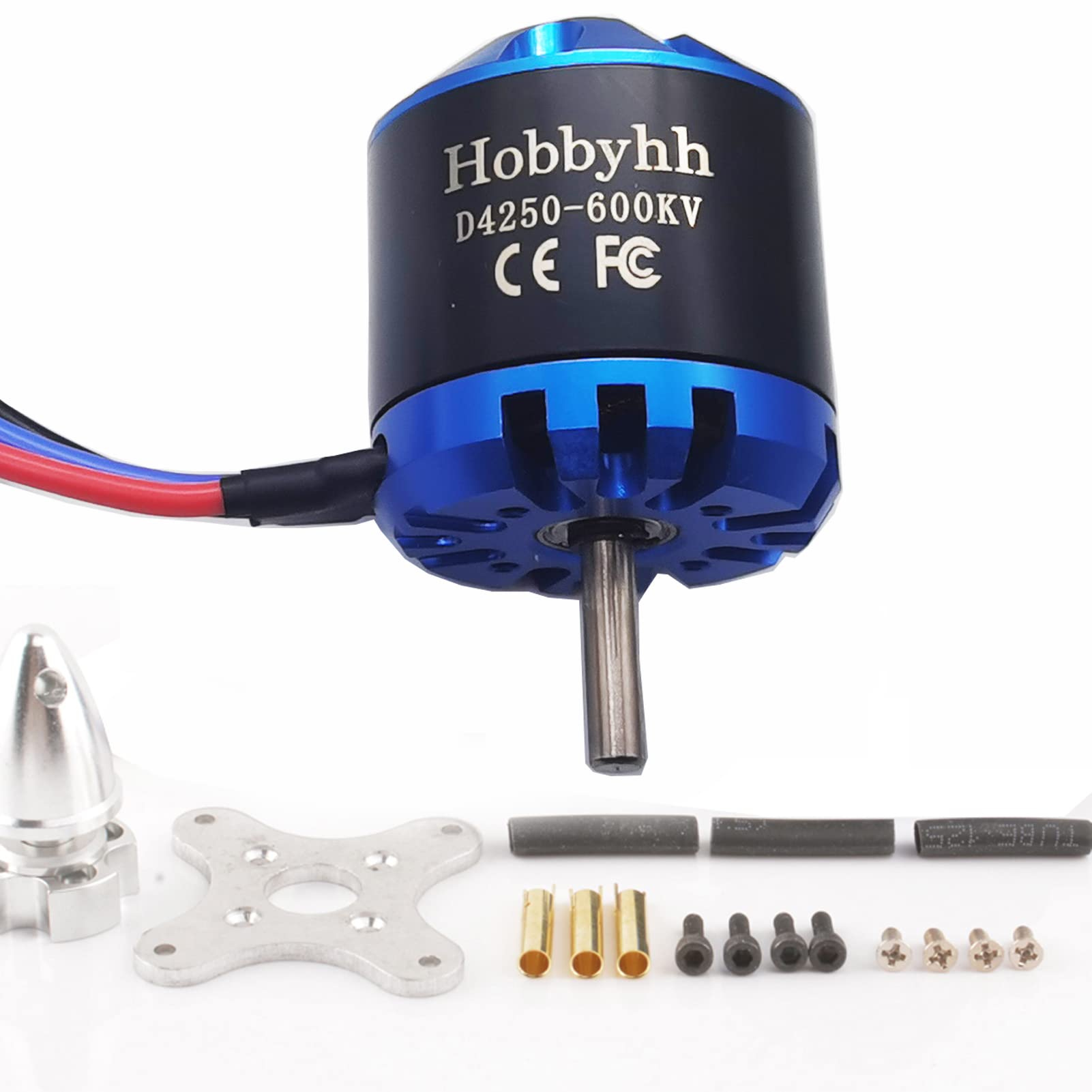 Hobbyhh Brushless Motor 4250 600KV Power 1250W with 4.0mm Banana Head for DIY RC Glider Aircraft Plane and UAV