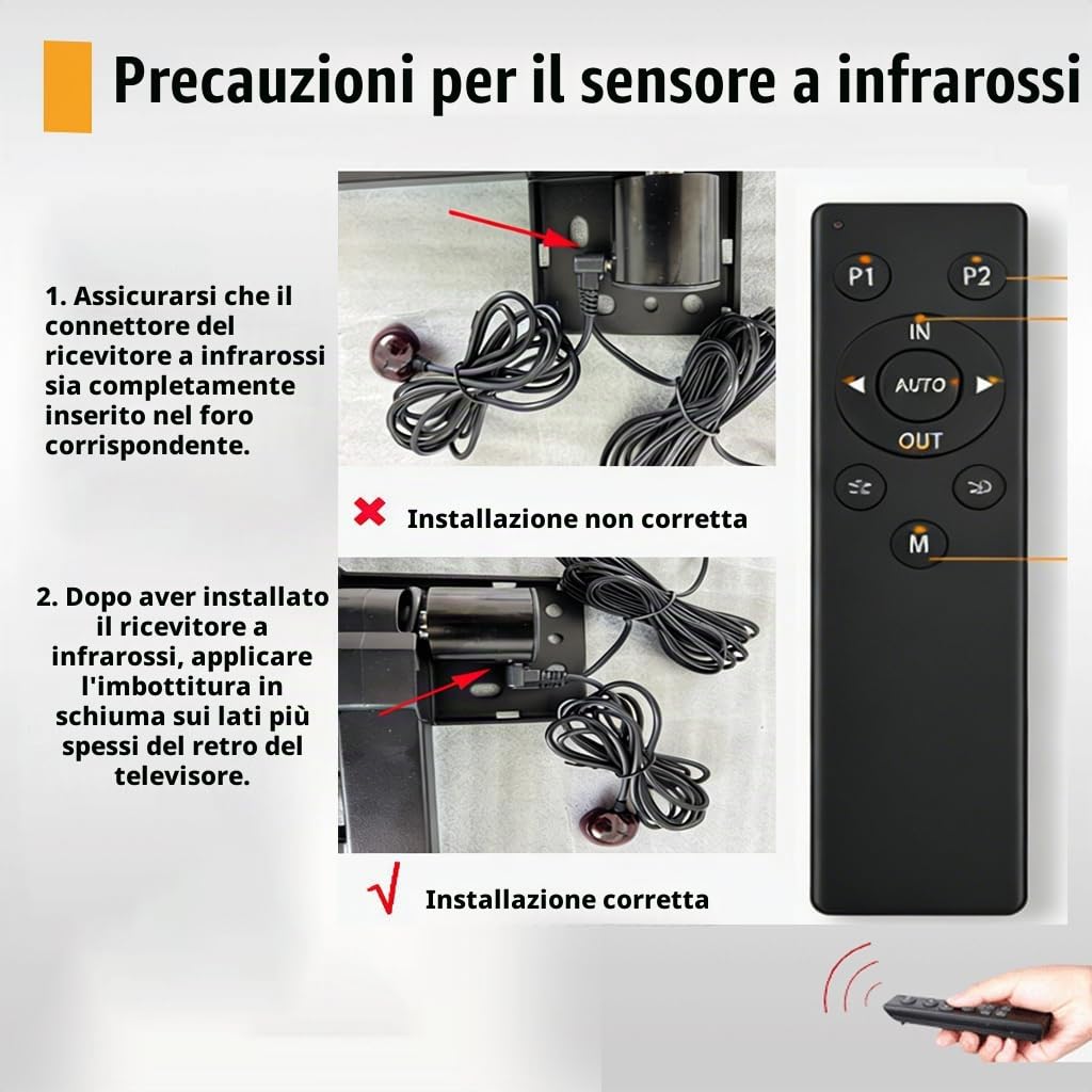 Supporto TV motorizzato con braccio pieghevole regolabile, intelligente, sottile, con rotazione di ±90°, supporto VESA fino a 750×600 per TV LCD, monitor, schermo, 65-86 pollici 80 kg (65-75in)
