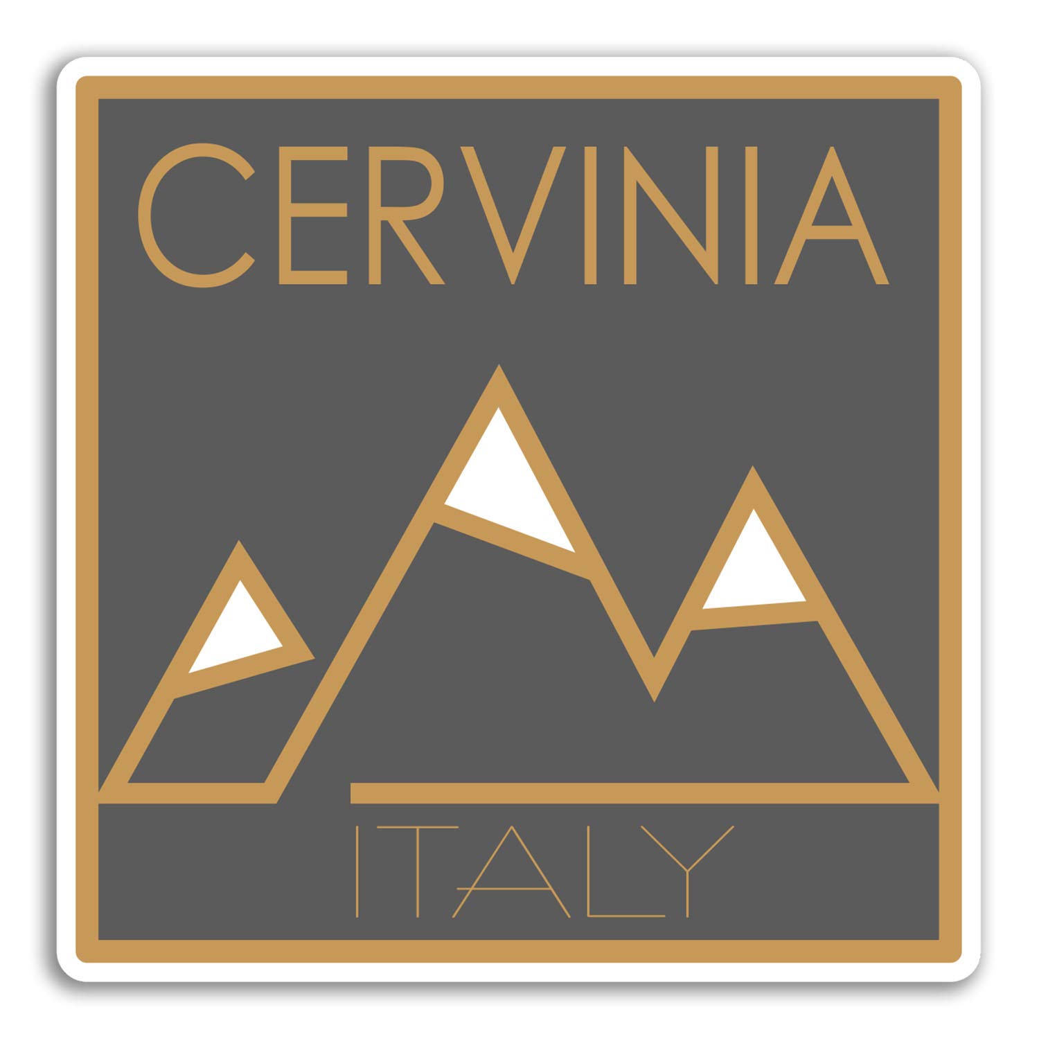 Destination Vinyl Ltd Multi 2 X 10Cm Cervinia Italy Vinyl Stickers - Ski Snowboard Sticker Luggage #18823 (10Cm Wide)