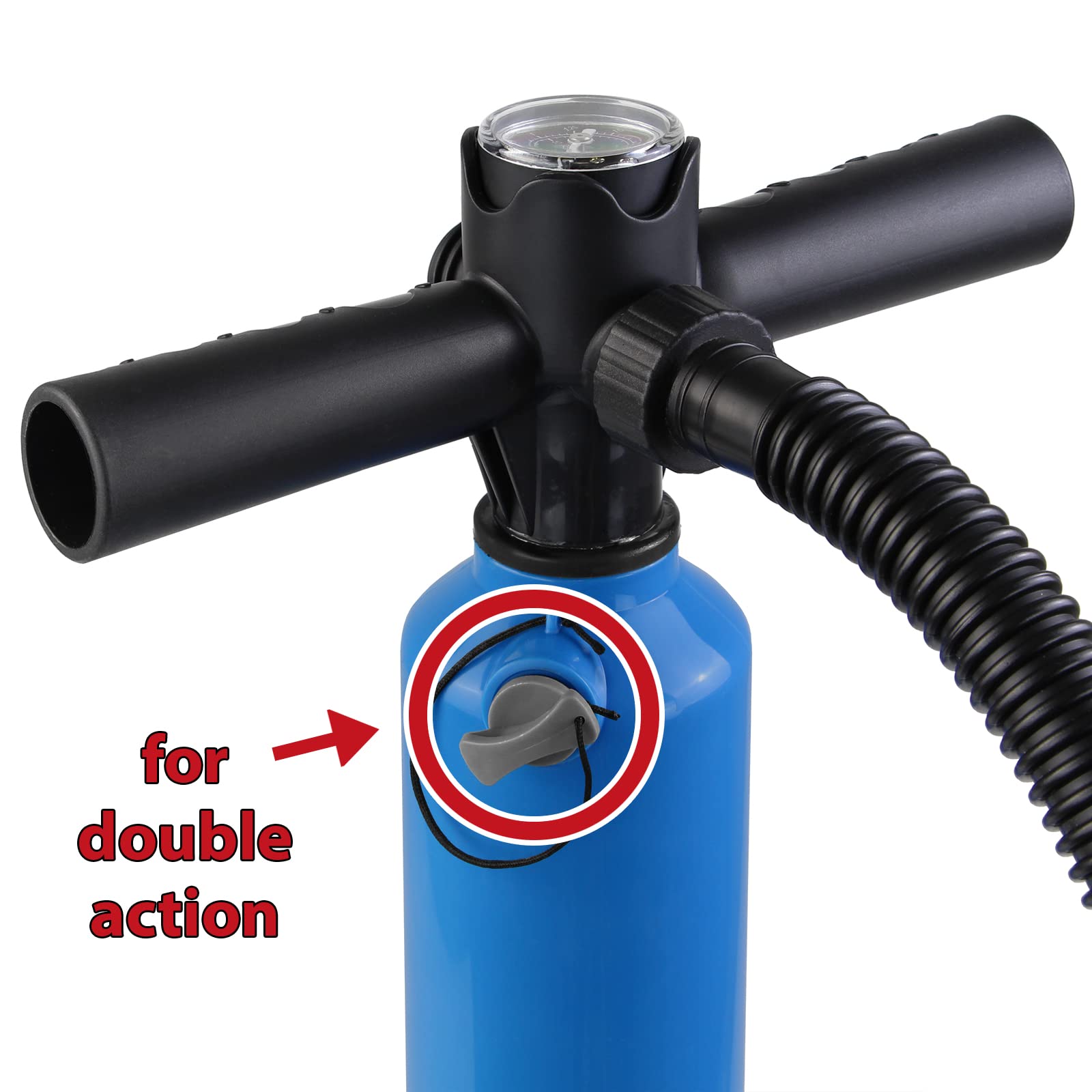 ALPIDEX Doppelhub Luftpumpe Pumpe Manometer Handpumpe Stand Up Paddle Schlauchboot SUP