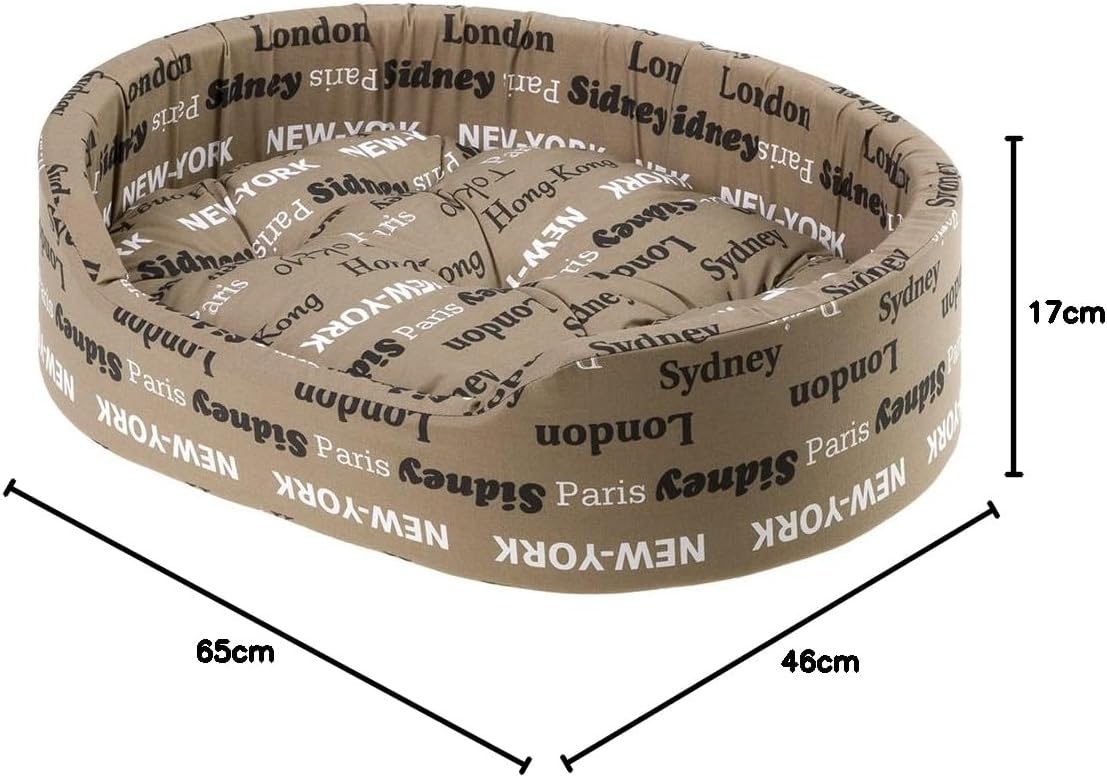 Ferplast Dandy C 65 Cat and Dog Bed, Cotton, 65 x 46 x 17 cm, Cities