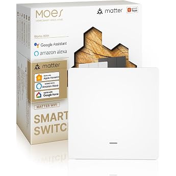 MOES Matte Wlan Smart Light Switch Flush-Mounted Single 1 Way