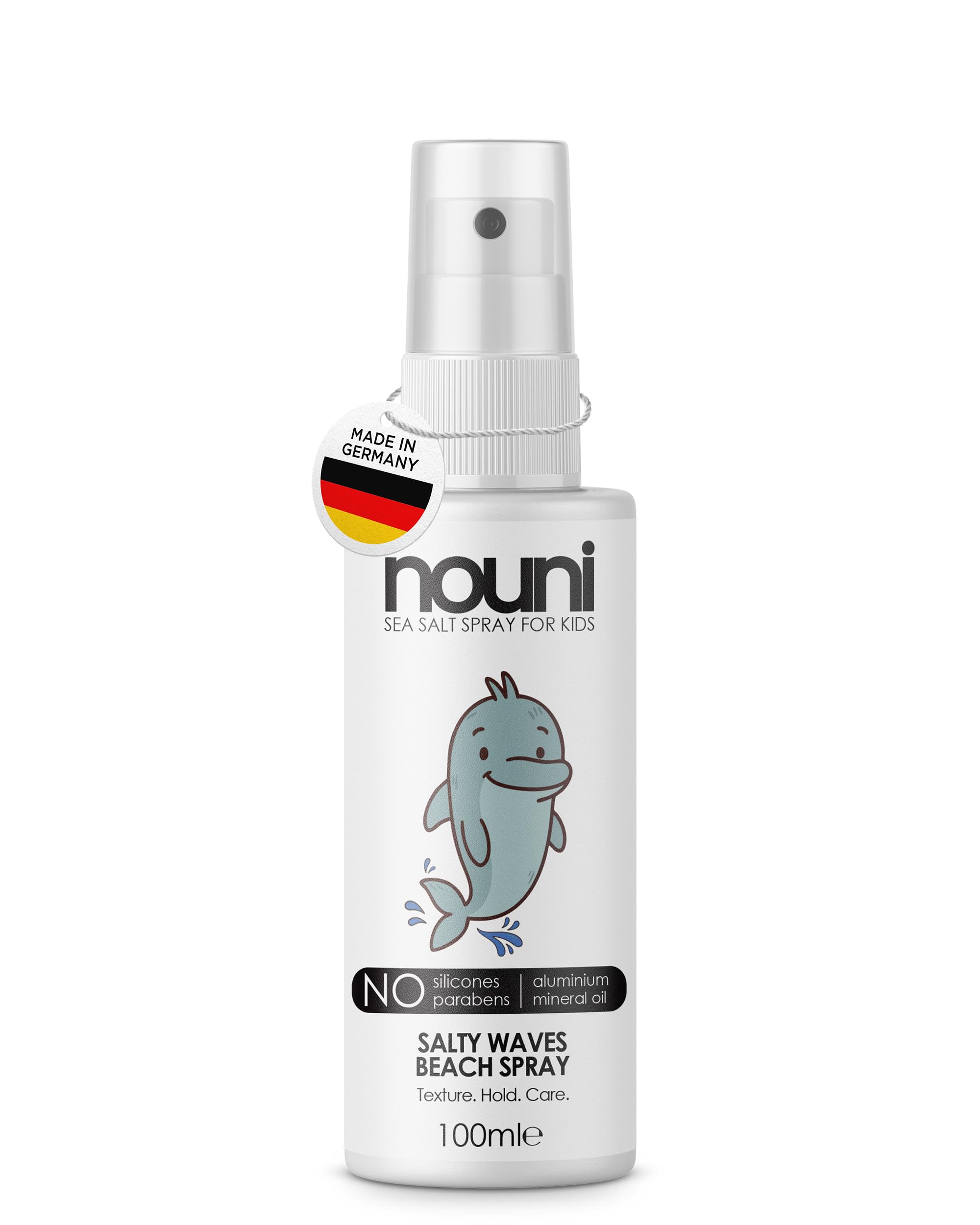 Sea Salt Spray dla dzieci – spray do stylizacji naturalnych fal plażowych – z solą morską i gliceryną – bez perfum, wegański, bez silikonów – lakier do włosów dla wrażliwych włosów dzieci – 100