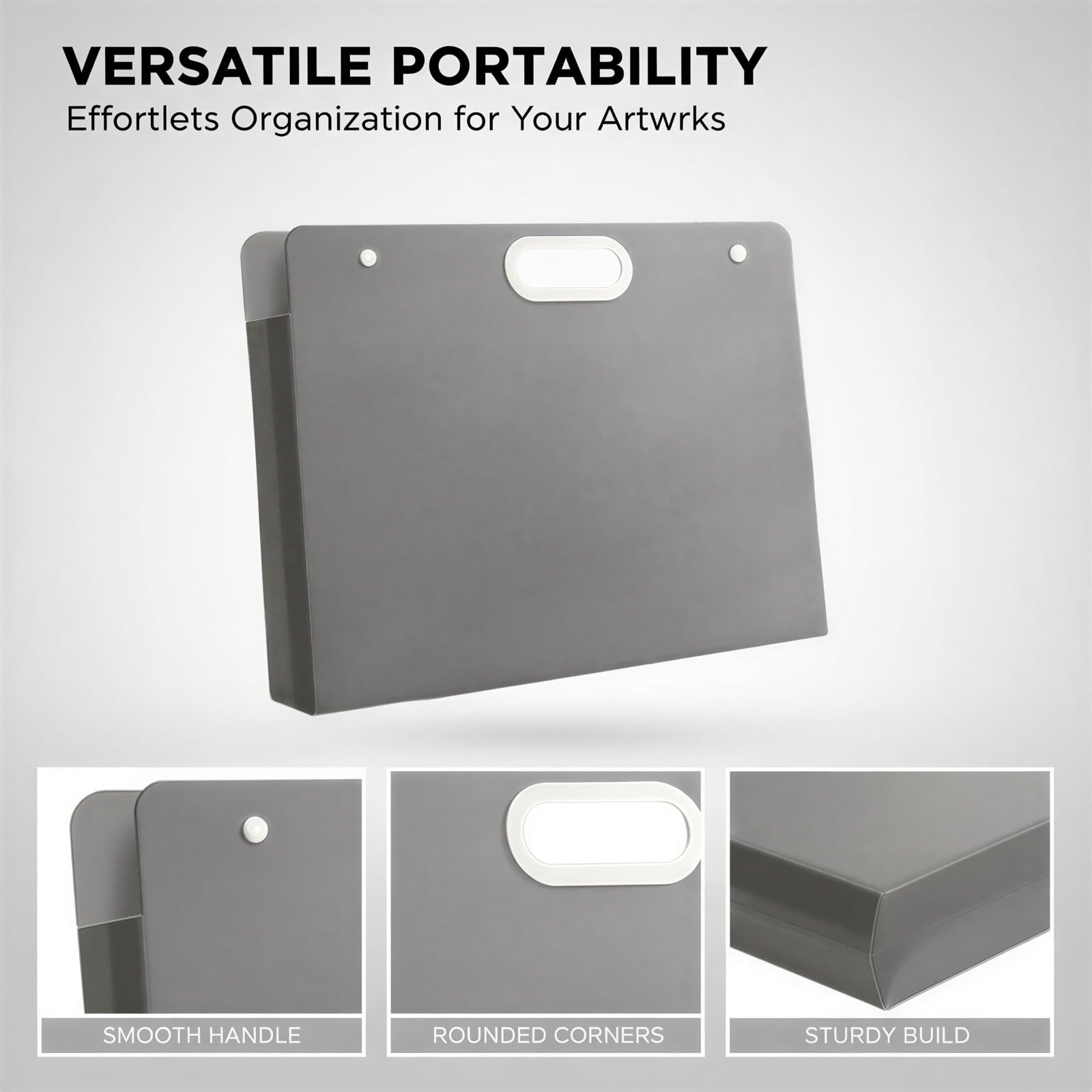 2 Stk. Aufbewahrungstaschen für Portfolios, Kunststoff-Kunst-Portfolio-Tasche für A3/8K und A4/16K, transparente schwarze Zeichnungstasche für 200 Blatt, tragbare Hülle für Kunstwerke