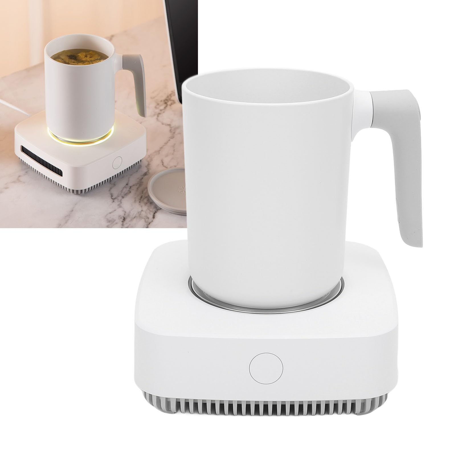 Mug Warmer Cooler with Intelligent Temperature Control, 2 in 1 Portable Cup Heater Chiller for Coffee, Wine, Beverages, Fast Cooling Warming for Home, Office, Travel.
