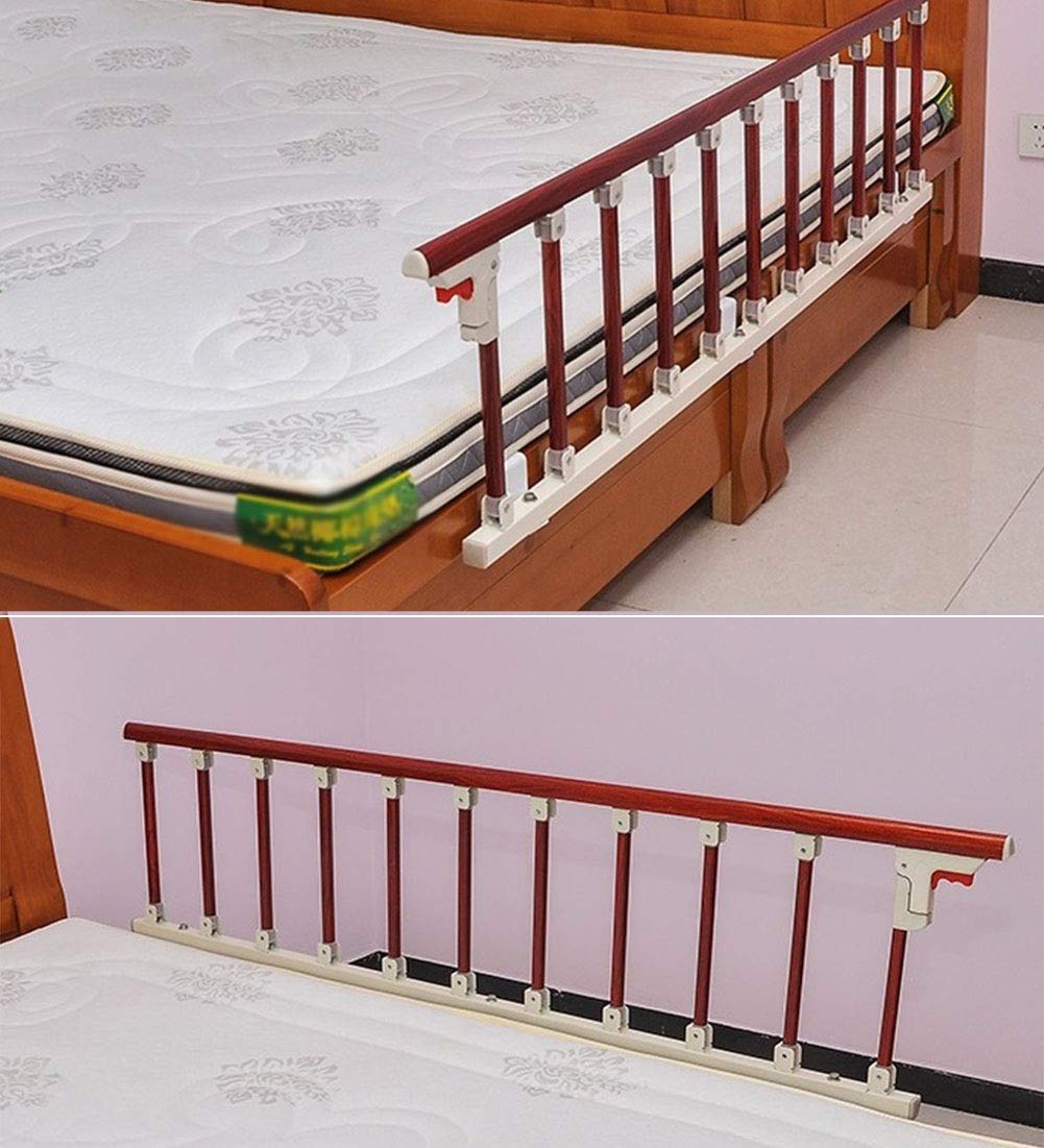 Sponde del Letto per Anziani Maniglia di Assistenza Pieghevole Protezione da Comodino di Sicurezza Barra Paraurti con Impugnatura in Metallo per Ospedale, Lunghezza 121 Cm (Colore