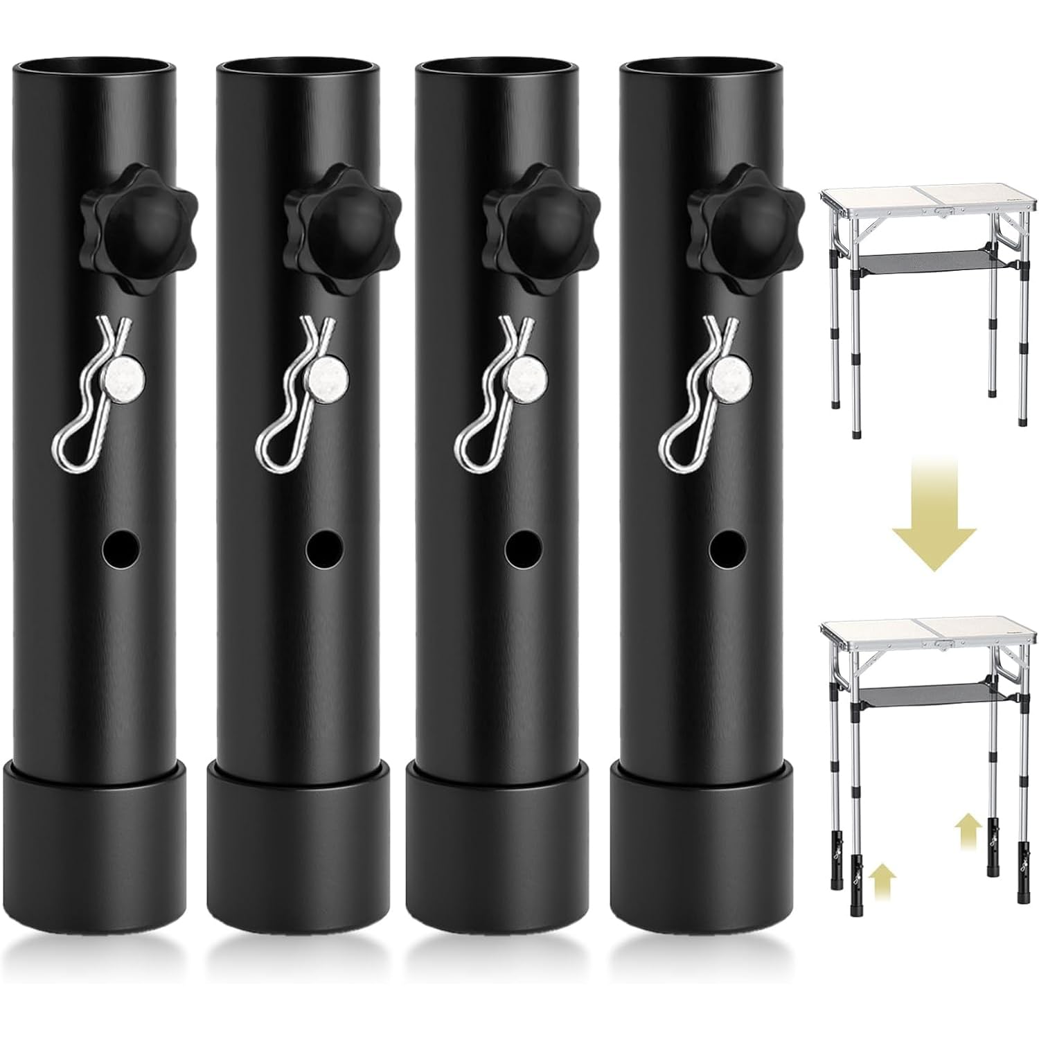 Amazon.co.jp: テーブル 足 継ぎ足し 4本セット 9.2cm-13.3cm 高さ調節