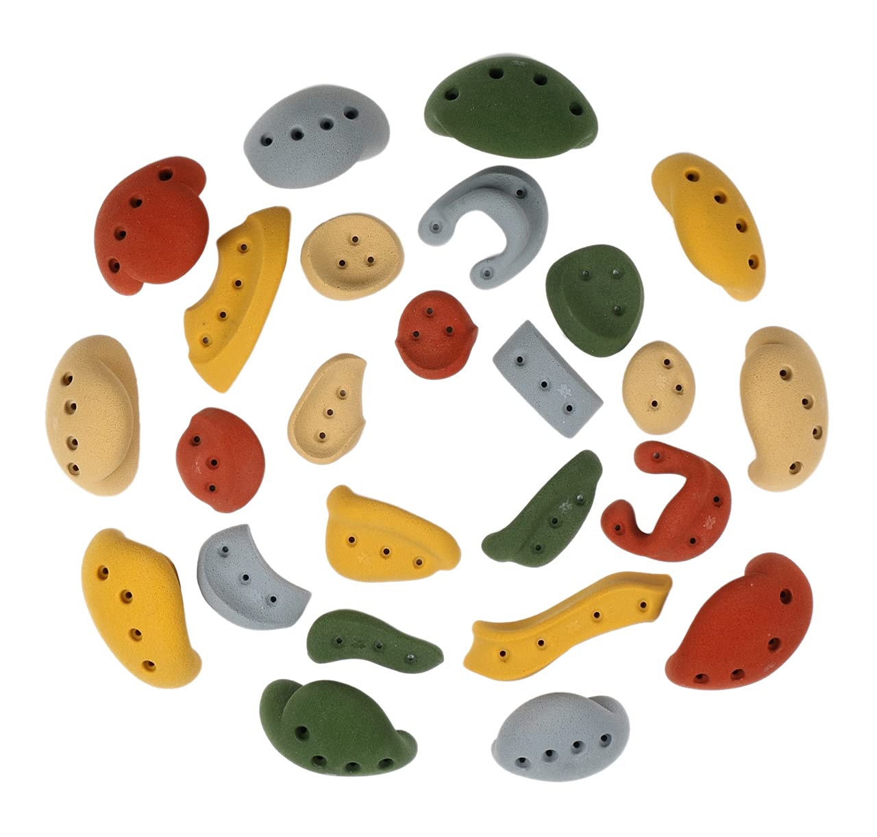 Atomik Rock Climbing Holds 25 Screw-On Holds for Kids Style 2 in Assorted Earth Tones