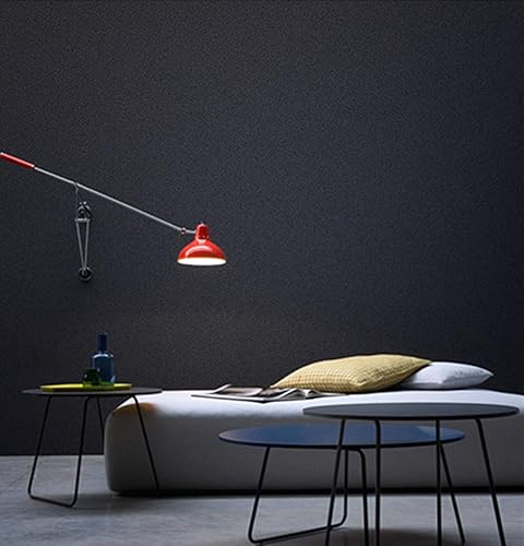 Miniatura 2 de Papel tapiz negro liso de 23.6pulgadas x 236.2pulgadas, con textura mate y adhesivo, con textura, para pelar y pegar, para armarios, encimeras,