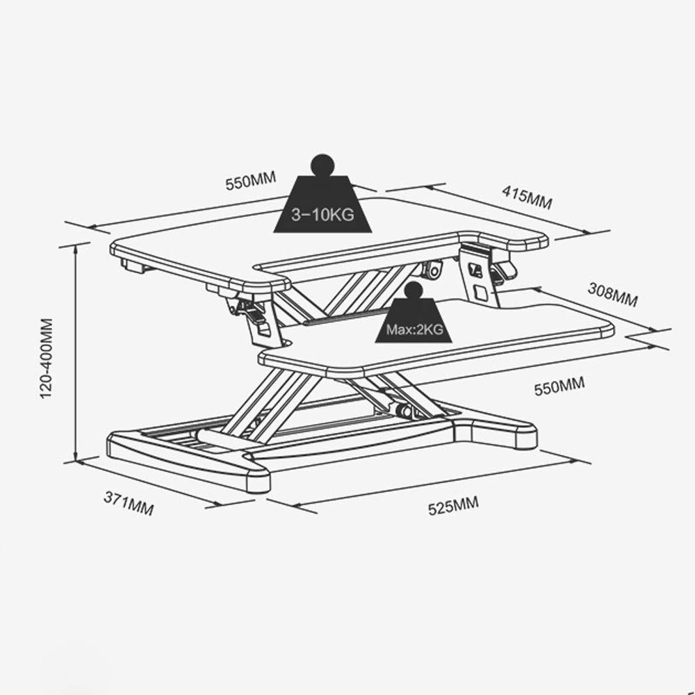 Cuter Desk – Scrivania da ufficio pieghevole regolabile in altezza, piattaforma di sollevamento per casa e ufficio, versatile piccola postazione di lavoro con meccanismo di sollevamento e abbassamento
