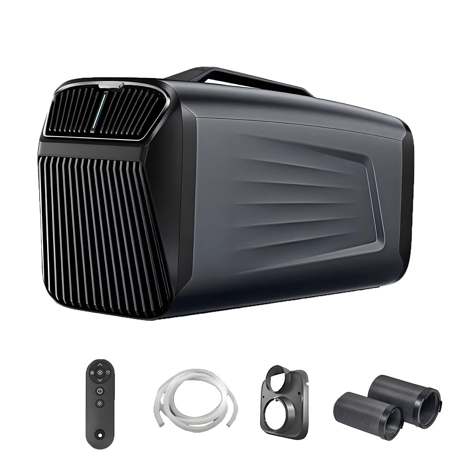 EpyGnom Portable Camping Air Conditioner, 5200BTU Mobile Tent AC Unit, Cooling + Dehumidify + Fan + Sleep Mode + 24h Timer, 400W Low Power, for RV, Truck, Van and Car Cooling Grey