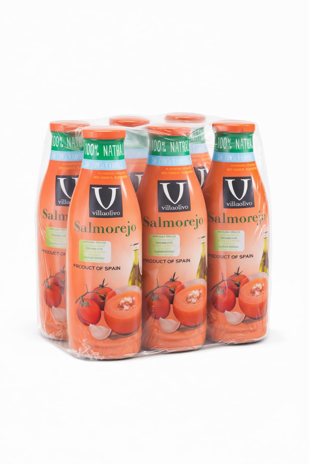Villaolivo Salmorejo 100% Natural 6x1L Receta Tradicional Sin Conservantes