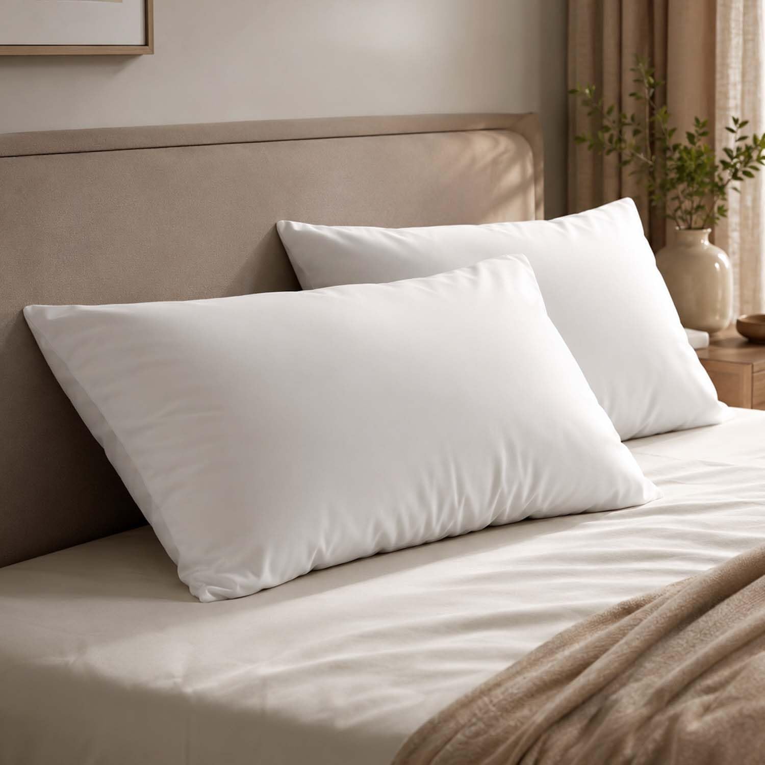 MAXNAP Sleeping Pillows Pack of 2 (16 x 24 Inch) | Soft & Fluffy Bed Pillows for Sleeping, Hollow Fiber Filling, Medium Firm Neck Support | Breathable, Washable, Hotel Quality White Pillows