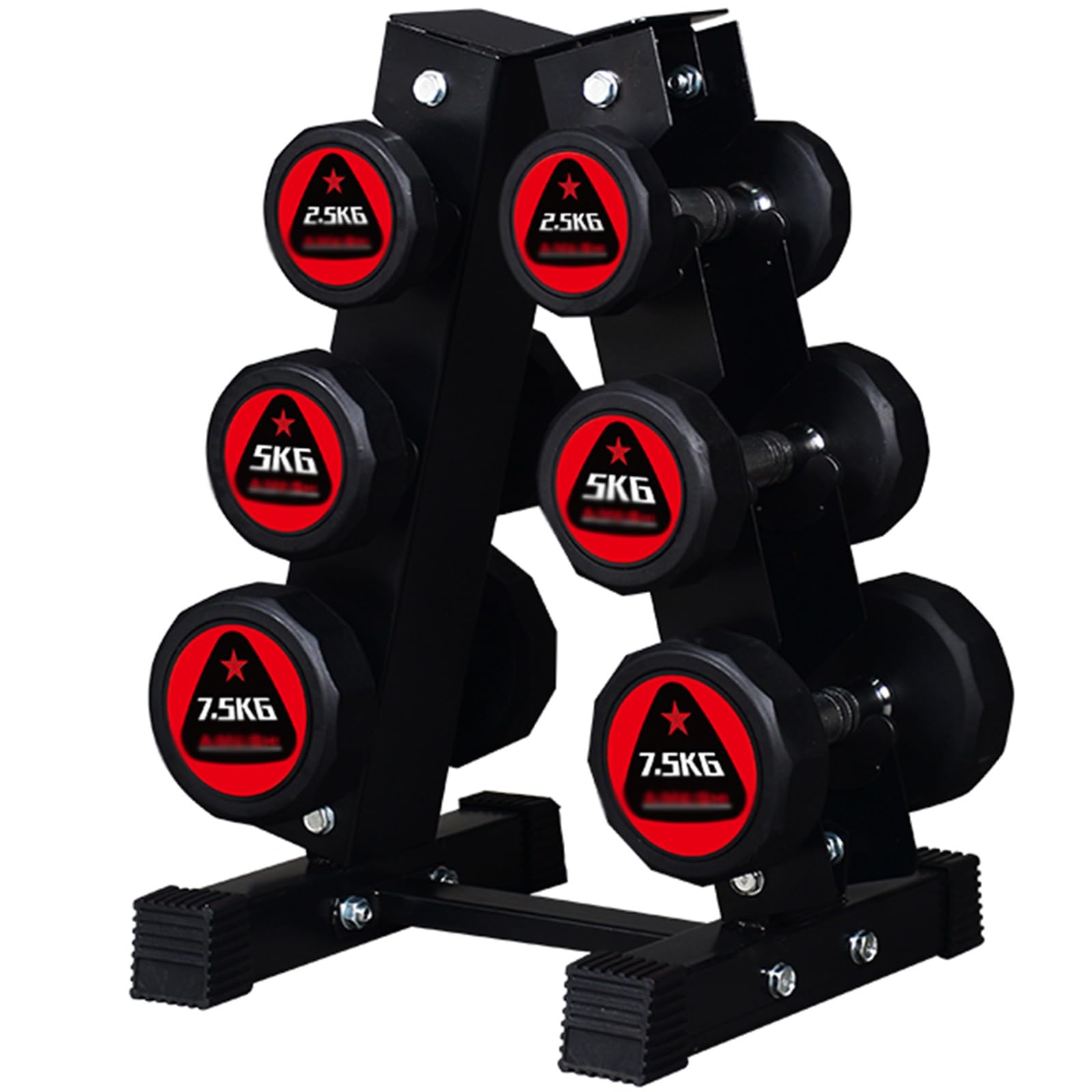 275KG Dumbbell Weight Set with Rack 10 Pairs Rubber Encased Polygon Dumbbells for Home Gym Muscle Toning Strength