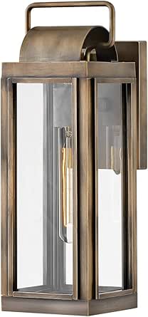 Hinkley Sag Harbor One Light Outdoor Small Wall Lantern, Burnished Bronze Finish w/Clear Glass
