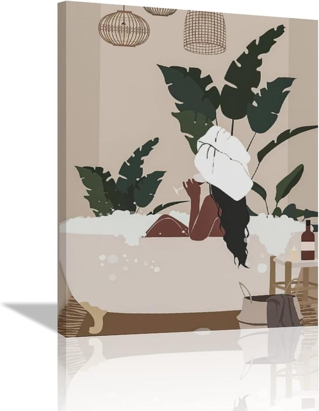 African American Bathroom Wall Art Boho Black Women In