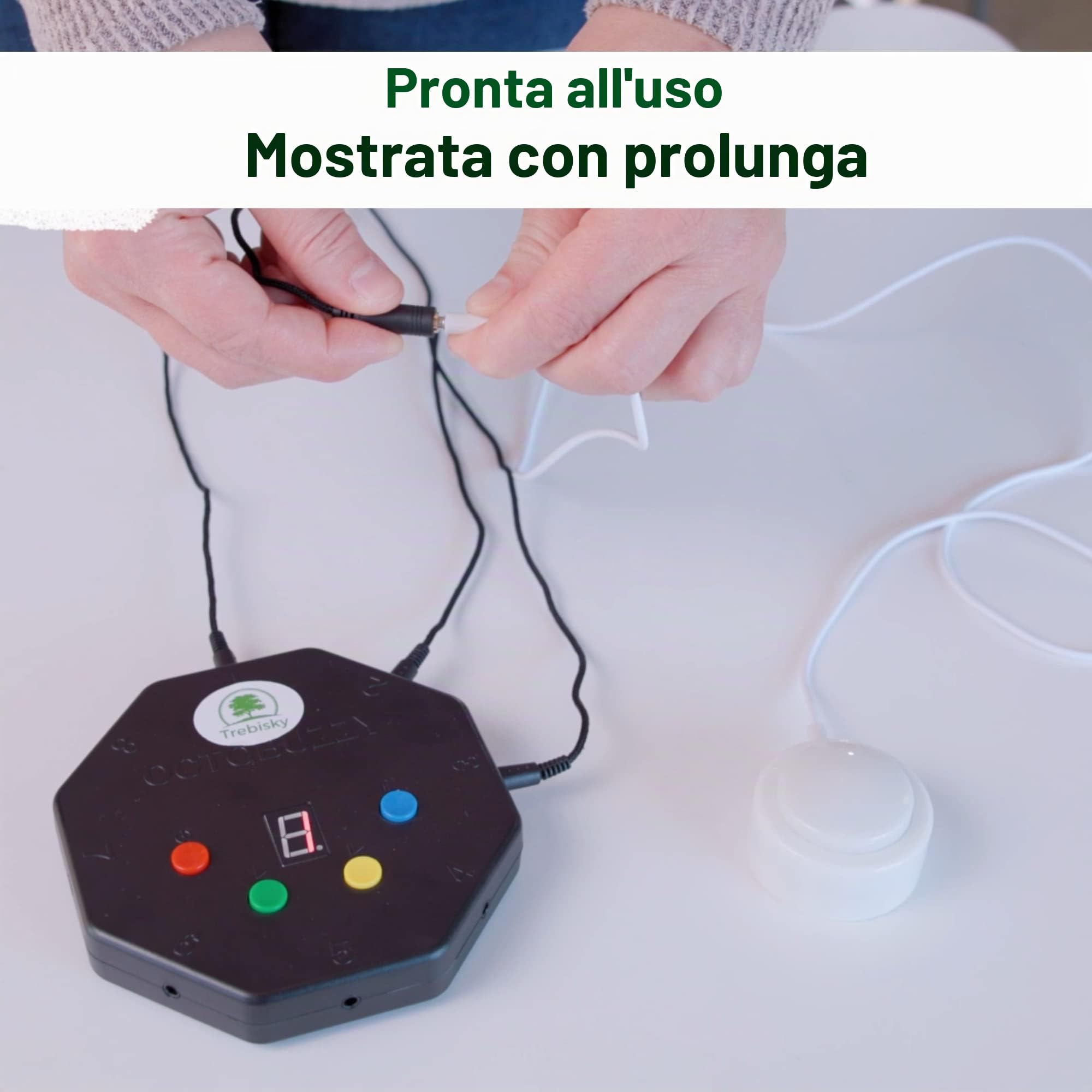 Trebisky Buzzer del gioco di risposta al quizSistema autonomo con pulsanti luminosi a LED Cavi da 3 piedi per 8 giocatori (sistema di seconda generazione)