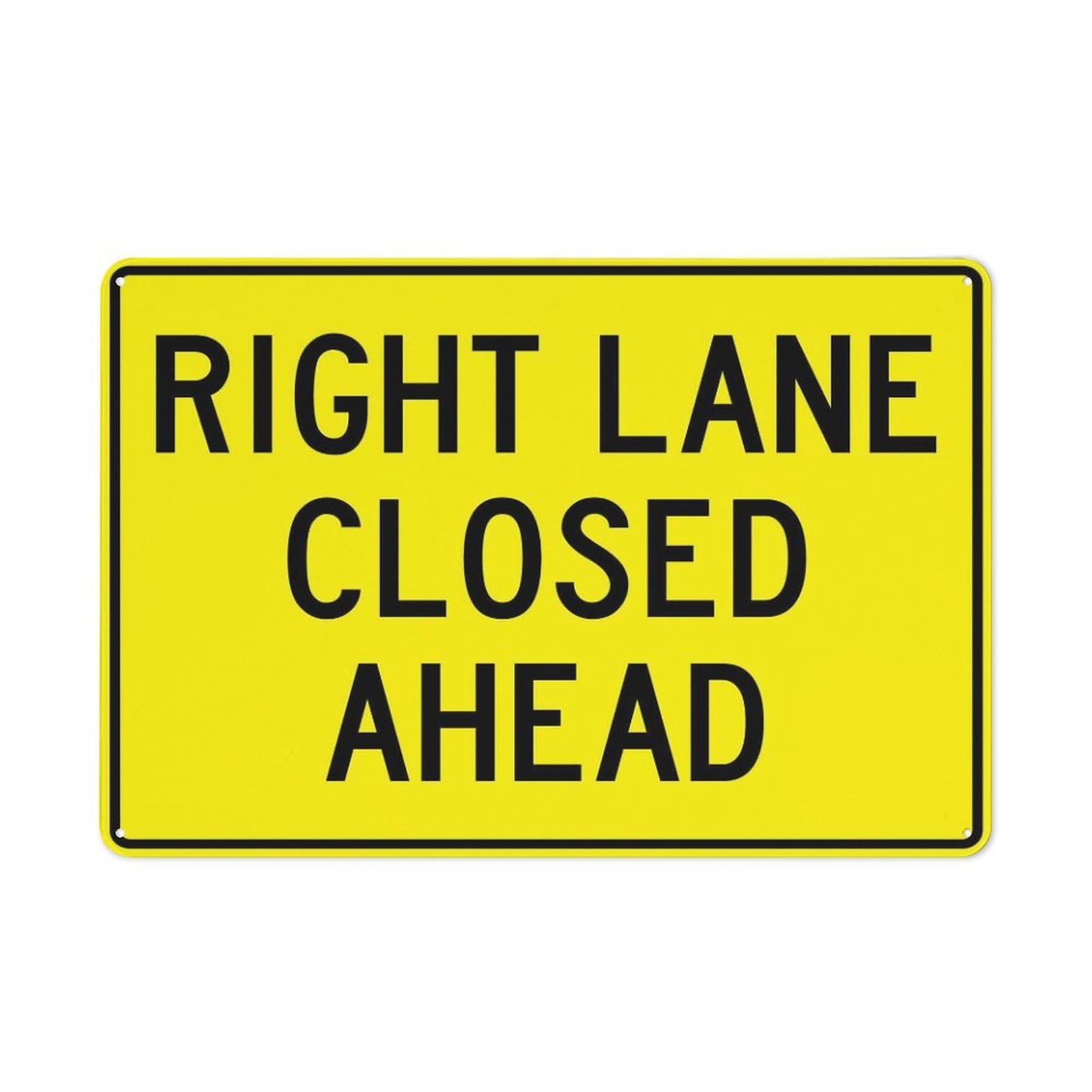 Xewazd A2006 Right Lane Closed Ahead 8"X12" Aluminum Sign - Rust-Resistant, Weather-Durable, Easy To Mount