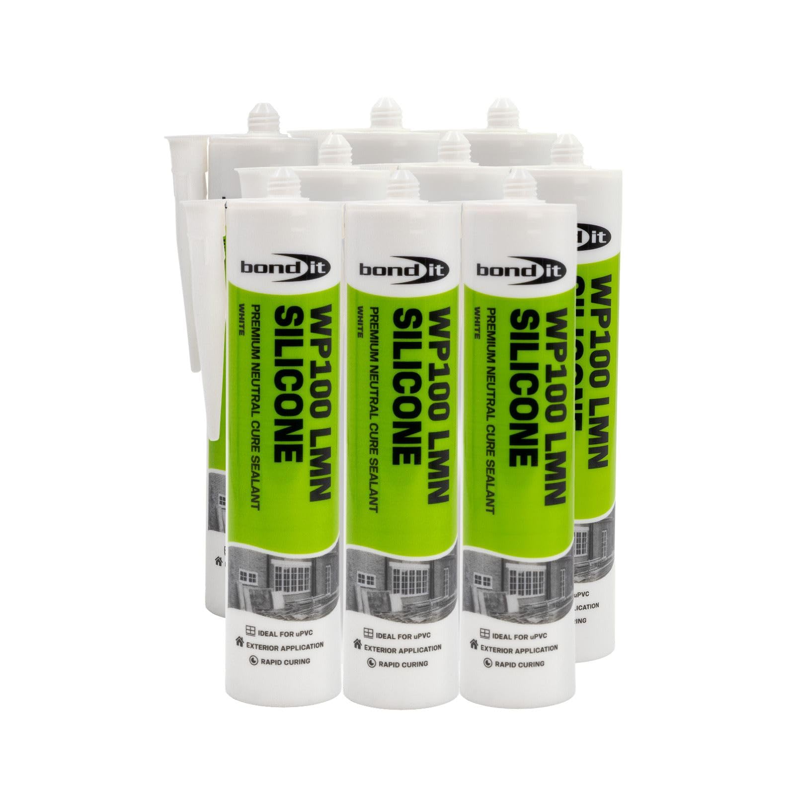 Bond-It WP100 Neutral Silicone Sealant (9 Pack) - White — image 1